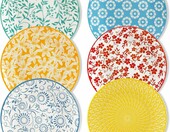 vancasso SELENE – zestaw 6 porcelanowych talerzyków deserowych 21 cm, pastelowe – zdjęcie 1