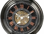 ShoppeWatch PWMSK19 – mechaniczny zegarek kieszonkowy szkieletowy z łańcuszkiem, steampunk, czarny – zdjęcie 5