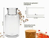 mikken słoiki apteczne 300 ml z korkiem i etykietami, 10 sztuk – zdjęcie 3