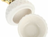 SHERCHPRY porcelanowa szkatułka na biżuterię z metalową oprawą, biało-złota – zdjęcie 1