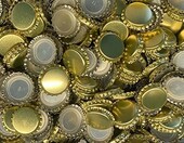 AE-GLAS – 25 złotych kapsli do butelek 26 mm, nietłoczonych – zdjęcie 1