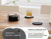 FOSSENMAO – 8 łupkowych podstawek pod kufle i szklanki, 10 cm, ze stojakiem – zdjęcie 4