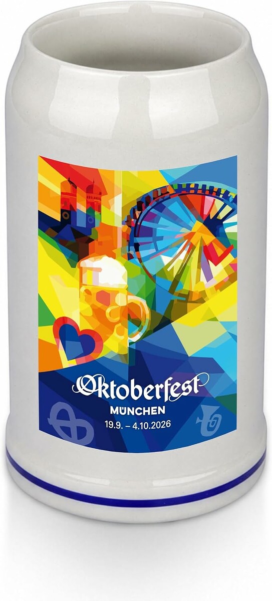TROIKA Oktoberfest WIESN 2026 – kolekcjonerski kufel do piwa z kamionki, 1 l
