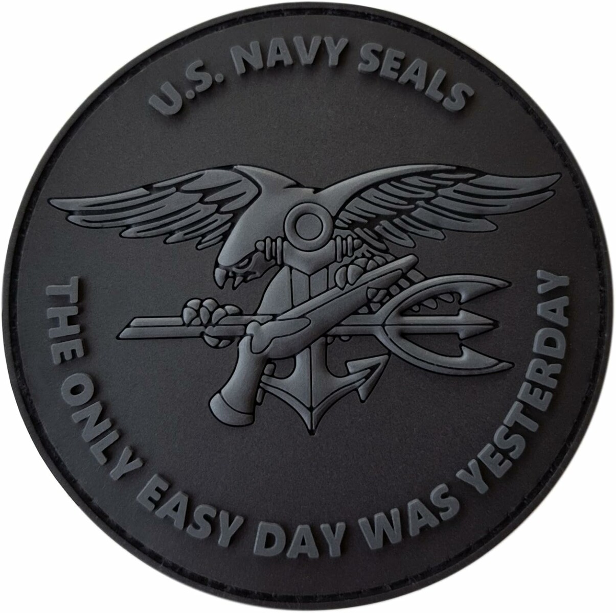 LEGEEON naszywka PVC Navy SEAL – gumowa naszywka na rzep, 8 cm, czarna