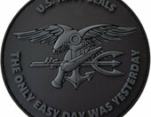 LEGEEON naszywka PVC Navy SEAL – gumowa naszywka na rzep, 8 cm, czarna – zdjęcie 1