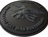 LEGEEON naszywka PVC Navy SEAL – gumowa naszywka na rzep, 8 cm, czarna – zdjęcie 4