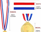 Swpeet S473 – zestaw 15 metalowych medali ze wstążkami, złoty, srebrny i brązowy – zdjęcie 2