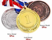 Swpeet S473 – zestaw 15 metalowych medali ze wstążkami, złoty, srebrny i brązowy – zdjęcie 3