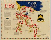 Wallbuddy zestaw 2 plakatów D-Day Normandia – retro druk 16 x 24 cale – zdjęcie 1