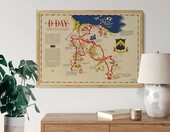 Wallbuddy zestaw 2 plakatów D-Day Normandia – retro druk 16 x 24 cale – zdjęcie 2