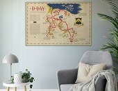 Wallbuddy zestaw 2 plakatów D-Day Normandia – retro druk 16 x 24 cale – zdjęcie 3