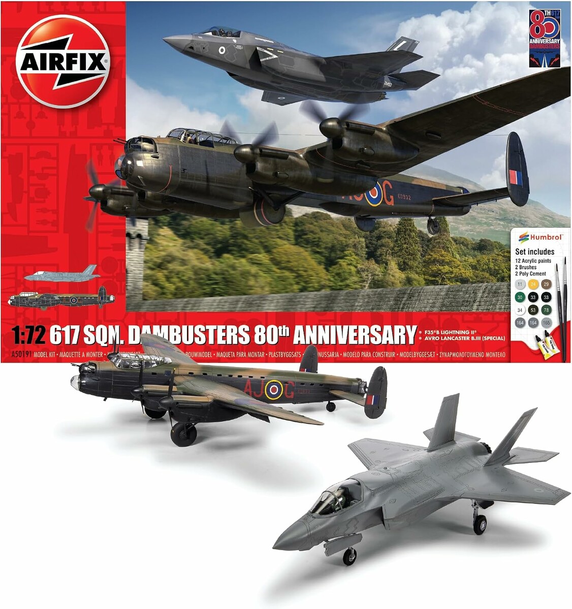Airfix A50191 Dambusters – zestaw upominkowy z modelami Lancaster i F-35B 1:72