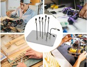 Uchwyt do malowania figurek i miniatur z obrotową głowicą, zestaw 12 podstawek – zdjęcie 5