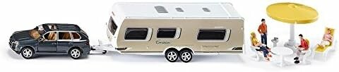 SIKU Super 2542 – Porsche Macan z przyczepą kempingową, skala 1:55