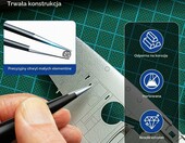 XOOL zestaw 9 precyzyjnych pęset ESD ze stali nierdzewnej z etui – zdjęcie 5