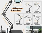 Jubor lampa z lupą LED 10X i 15X na zacisk i podstawę – lupa warsztatowa dla modelarzy – zdjęcie 3