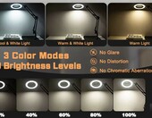 Jubor lampa z lupą LED 10X i 15X na zacisk i podstawę – lupa warsztatowa dla modelarzy – zdjęcie 4