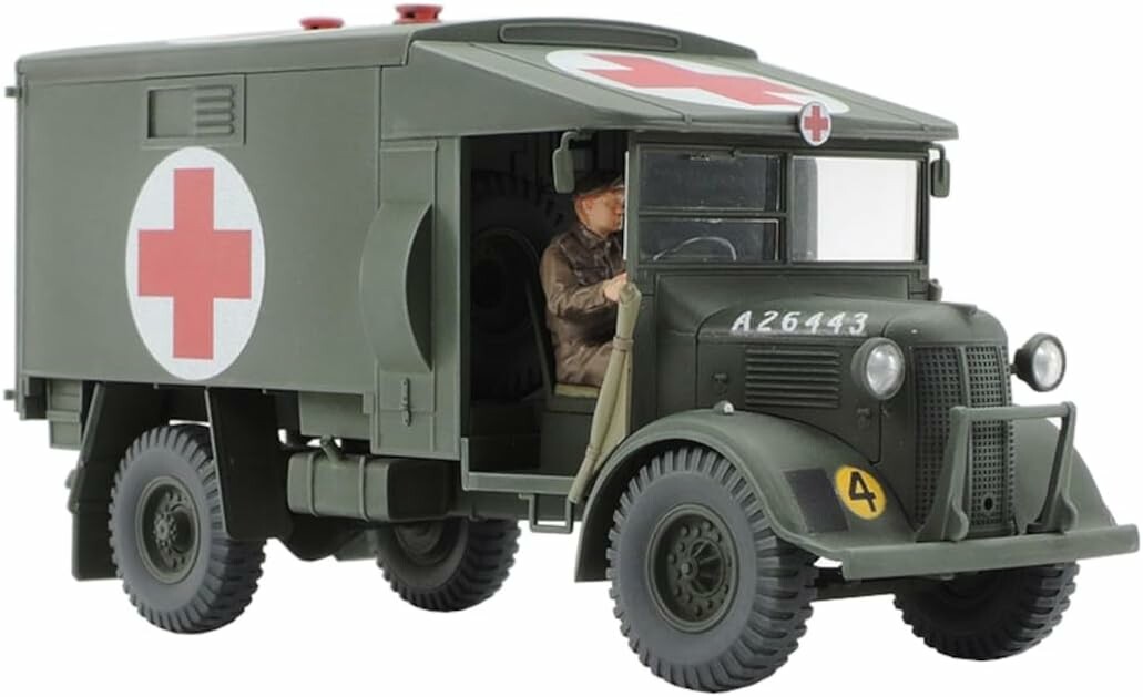 Tamiya 32605 Austin K2 4x2 – brytyjska karetka wojskowa 1:48, model do sklejania