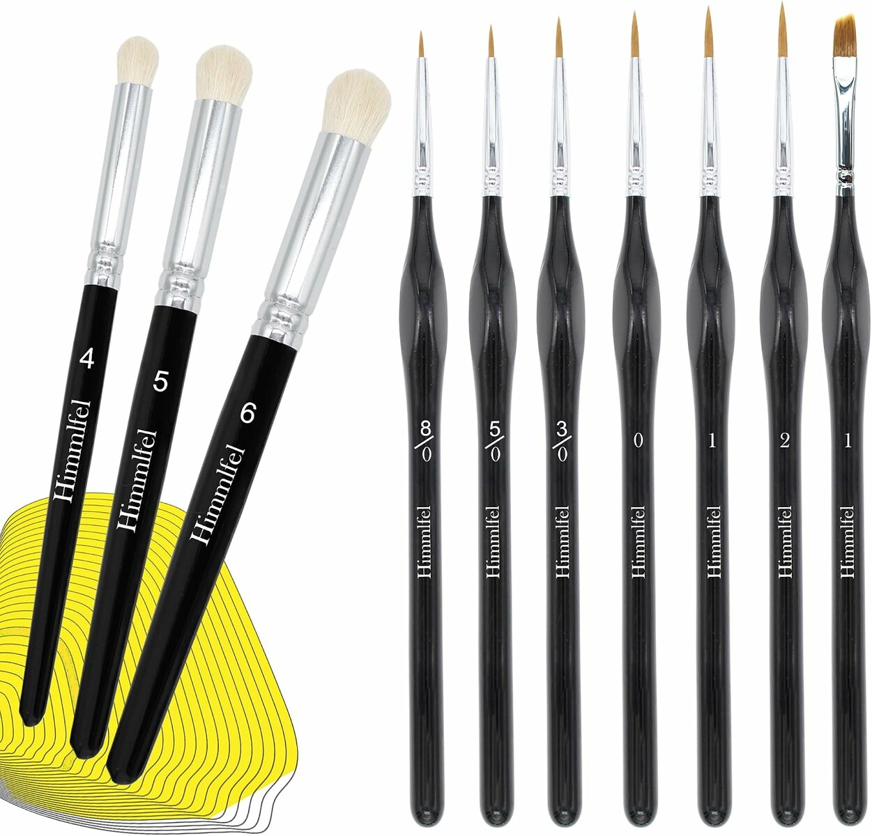 Himmlfel zestaw 10 pędzelków modelarskich – 7 do detali i 3 do drybrushingu