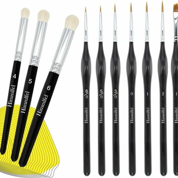 Himmlfel zestaw 10 pędzelków modelarskich – 7 do detali i 3 do drybrushingu