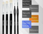 Himmlfel zestaw 10 pędzelków modelarskich – 7 do detali i 3 do drybrushingu – zdjęcie 5