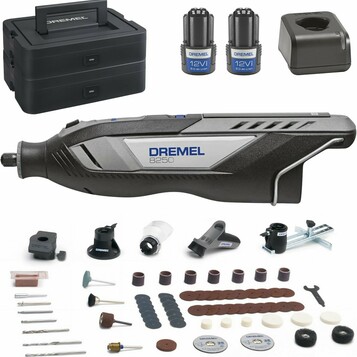 Dremel 8250 – bezszczotkowe akumulatorowe narzędzie obrotowe 12 V, zestaw 65 akcesoriów