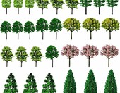 Fonyiunce zestaw 30 drzewek modelarskich 3,5–7 cm – elementy makiet i dioram – zdjęcie 1