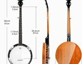 Vangoa banjo 5-strunowe 38 cali – zestaw dla początkujących, mahoń, praworęczne – zdjęcie 2