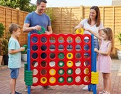 COSTWAY Gigantyczna gra Cztery w rzędzie 115 x 37,5 x 104 cm – gra rekreacyjna do ogrodu, niebieska – zdjęcie 2