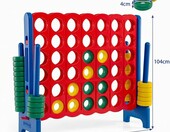 COSTWAY Gigantyczna gra Cztery w rzędzie 115 x 37,5 x 104 cm – gra rekreacyjna do ogrodu, niebieska – zdjęcie 3