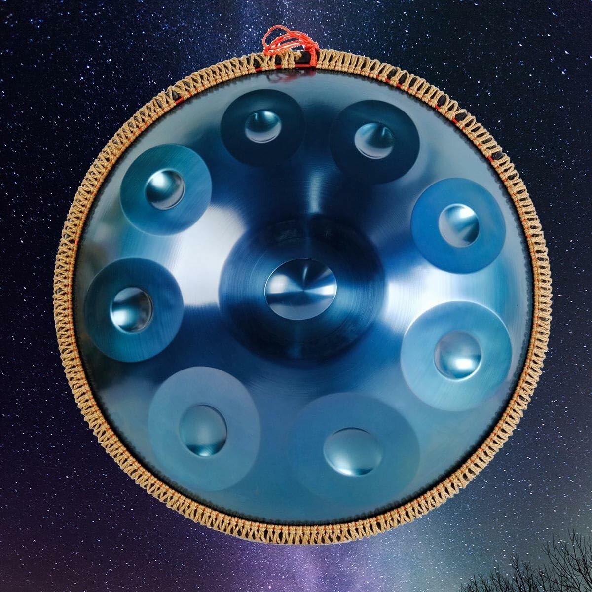 Handpan 56 cm D-moll 432 Hz – stalowy bęben ręczny 9 nut z etui i pałkami