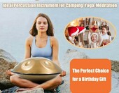 Handpan 56 cm D-moll 432 Hz – stalowy bęben ręczny 9 nut z etui i pałkami – zdjęcie 3