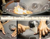 Handpan 56 cm D-moll 432 Hz – stalowy bęben ręczny 9 nut z etui i pałkami – zdjęcie 4