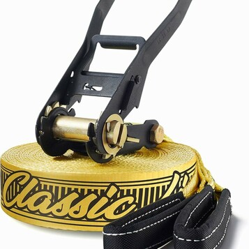 Gibbon Slacklines Classic 15 m – kompletny zestaw slackline, żółty
