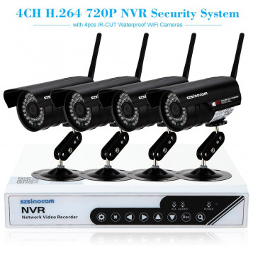 Wodoodporny zestaw do monitoringu Kkmoon SN-NVK-6004H10 HD WiFi czarny
