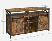VASAGLE LTV071B01 szafka pod TV 147 cm – stolik RTV z przesuwnymi drzwiami, kolekcja Daxton – zdjęcie 5