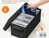Lifewit 24517 – zestaw 6 składanych pudełek na płyty CD, czarne – zdjęcie 2