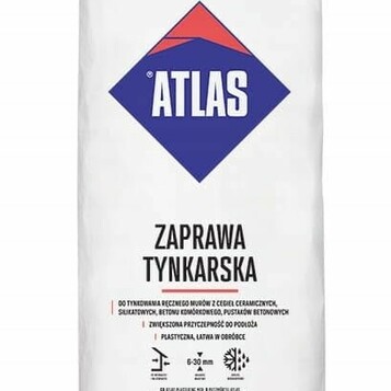 Zaprawa tynkowa cementowa kat. III Atlas, 25 kg (stan nowy)