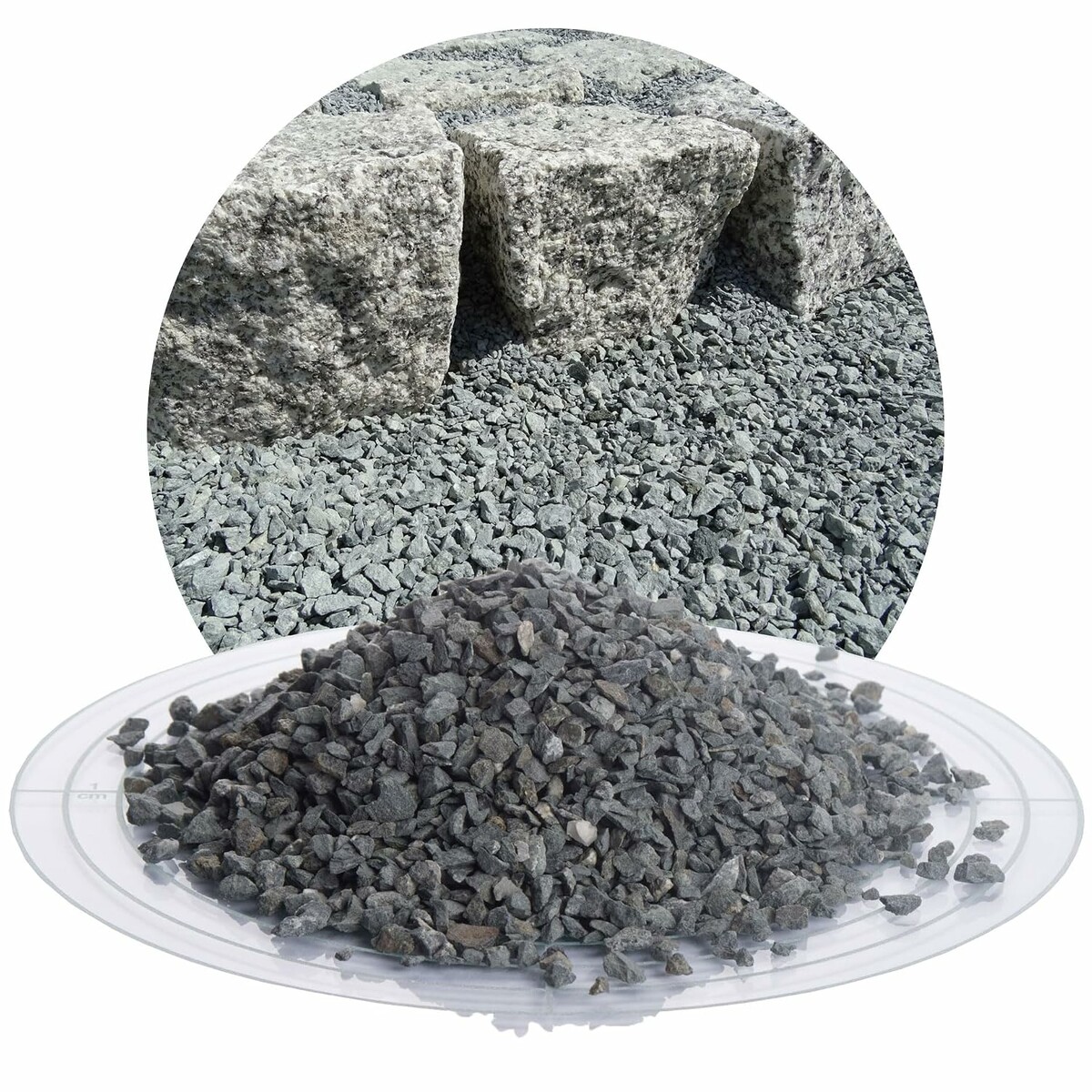 Schicker Mineral żwir brukowy z diabazu 2–5 mm, 25 kg – kruszywo szare