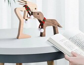 Qklovni ręcznie rzeźbiona drewniana figurka – kobieta z psami – zdjęcie 3