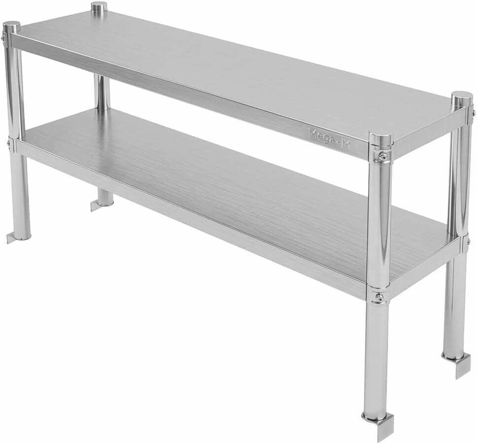 Mega-M nadstawka na stół gastronomiczny 120 x 30 x 60 cm – 2 półki, stal nierdzewna