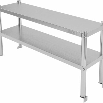 Mega-M nadstawka na stół gastronomiczny 120 x 30 x 60 cm – 2 półki, stal nierdzewna
