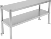 Mega-M nadstawka na stół gastronomiczny 120 x 30 x 60 cm – 2 półki, stal nierdzewna – zdjęcie 3