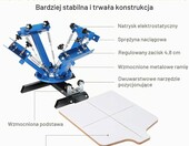 VEVOR maszyna do sitodruku 4 kolory 1 stacja, 54 x 45 cm – prasa sitodrukowa – zdjęcie 4