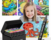 Tongfushop zestaw 80 markerów alkoholowych z podwójną końcówką – zdjęcie 2