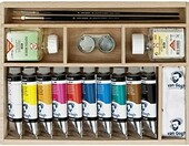 Talens Van Gogh zestaw 10 farb olejnych po 40 ml w drewnianym pudełku z paletą – zdjęcie 3