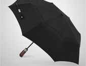 Balios parasol składany z drewnianą rączką – automatyczny, czarny – zdjęcie 3