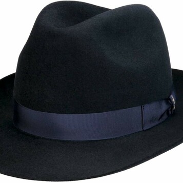 Borsalino kapelusz fedora z filcu zajęczego – włoski, niebieski, uniseks