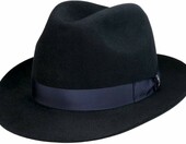 Borsalino kapelusz fedora z filcu zajęczego – włoski, niebieski, uniseks – zdjęcie 1