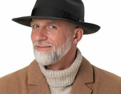 Borsalino kapelusz fedora z filcu zajęczego – włoski, niebieski, uniseks – zdjęcie 3